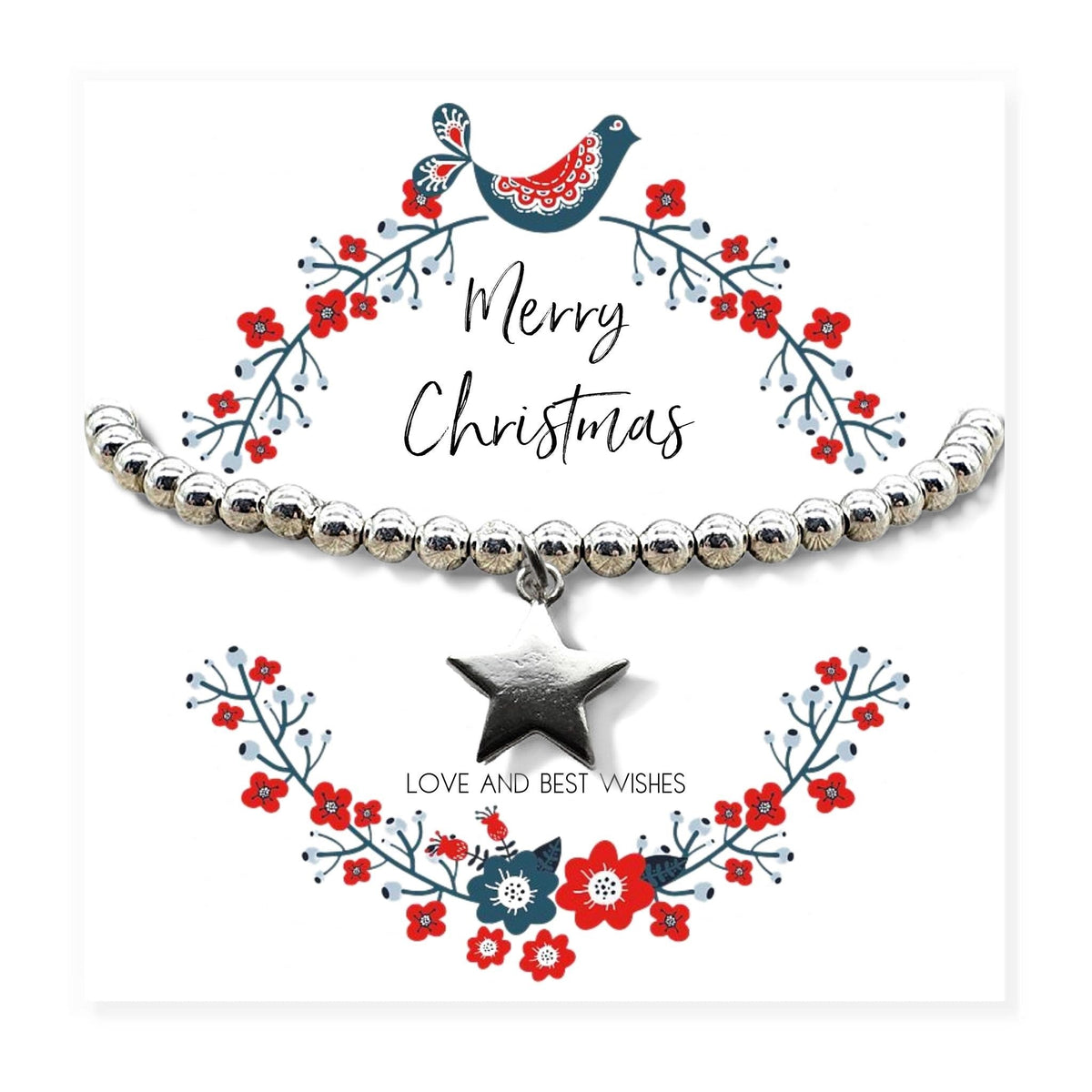 Small Christmas Hamper Silver Star Bracelet & Jewellery Box
