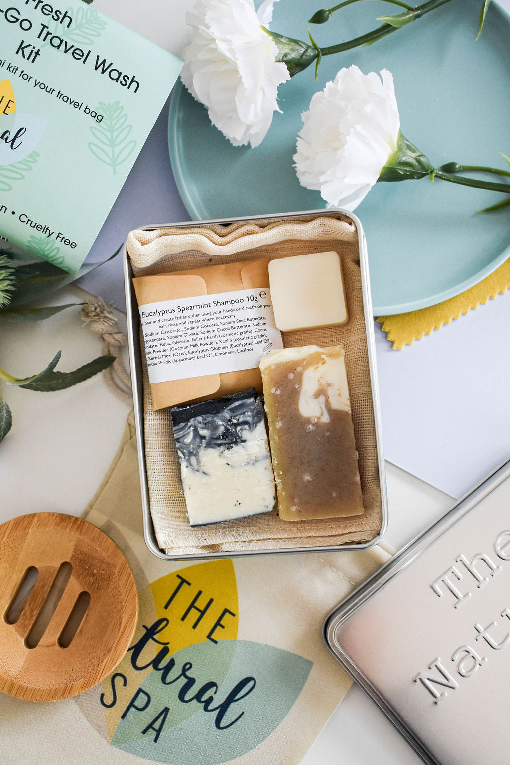Citrus Mini Travel Wash Kit | Natural “On the Go” Shampoo, Conditioner & SoapSet | Vegan, Plastic-Free Hair Care | Perfect Travel Gift