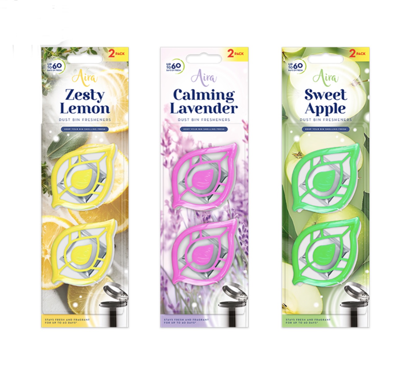 Leaf shape dust bin air fresheners 2 pack