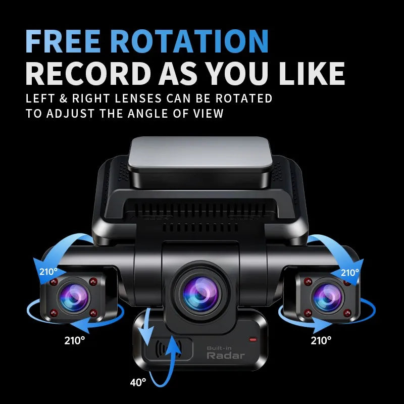Car dash camera with advanced parking radar assistance