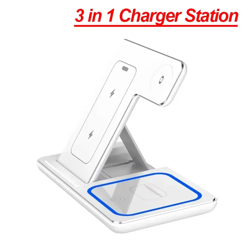 Foldable 3 in 1 30W Wireless Charging Station for iPhone