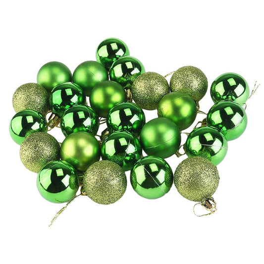 24 PCS 3cm Home Christmas Tree Decor Ball Bauble Hanging Xmas Party Ornament Decorations, green, black, blue, rose gold, white