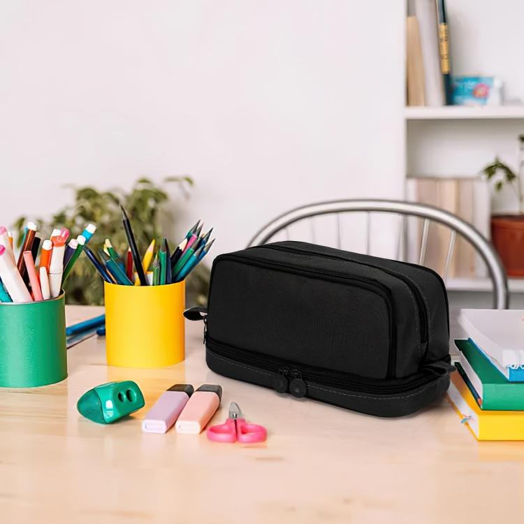 Angoo Student Four-Layer Waterproof Wear-Resistant Pencil Case(Purple)