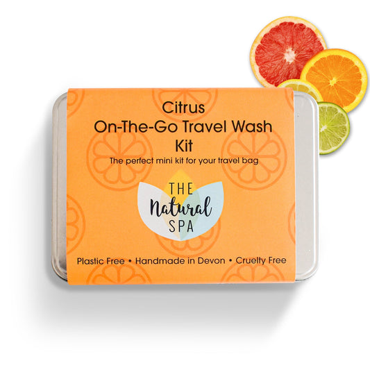 Citrus Mini Travel Wash Kit | Natural “On the Go” Shampoo, Conditioner & SoapSet | Vegan, Plastic-Free Hair Care | Perfect Travel Gift