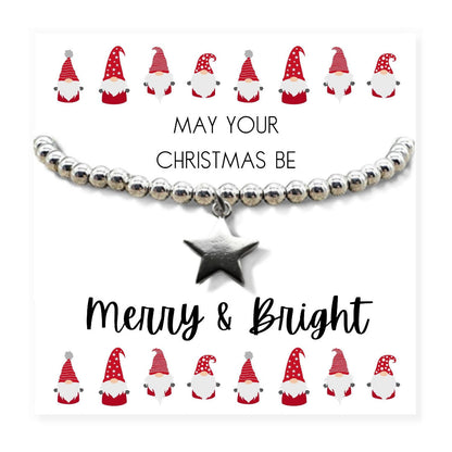 Star Beaded Bracelet - Merry & Bright Christmas Gift Card