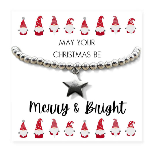 Star Beaded Bracelet - Merry & Bright Christmas Gift Card