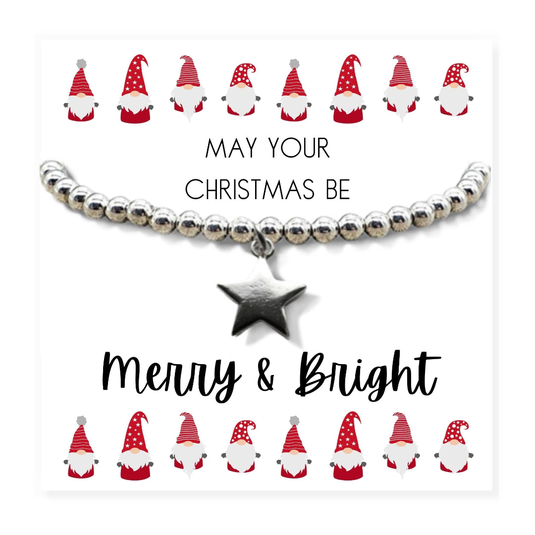 Small Merry & Bright Christmas Gift Hamper - Bracelet, Chocolates & Candle
