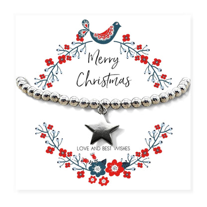 Small Christmas Hamper Silver Star Bracelet & Jewellery Box