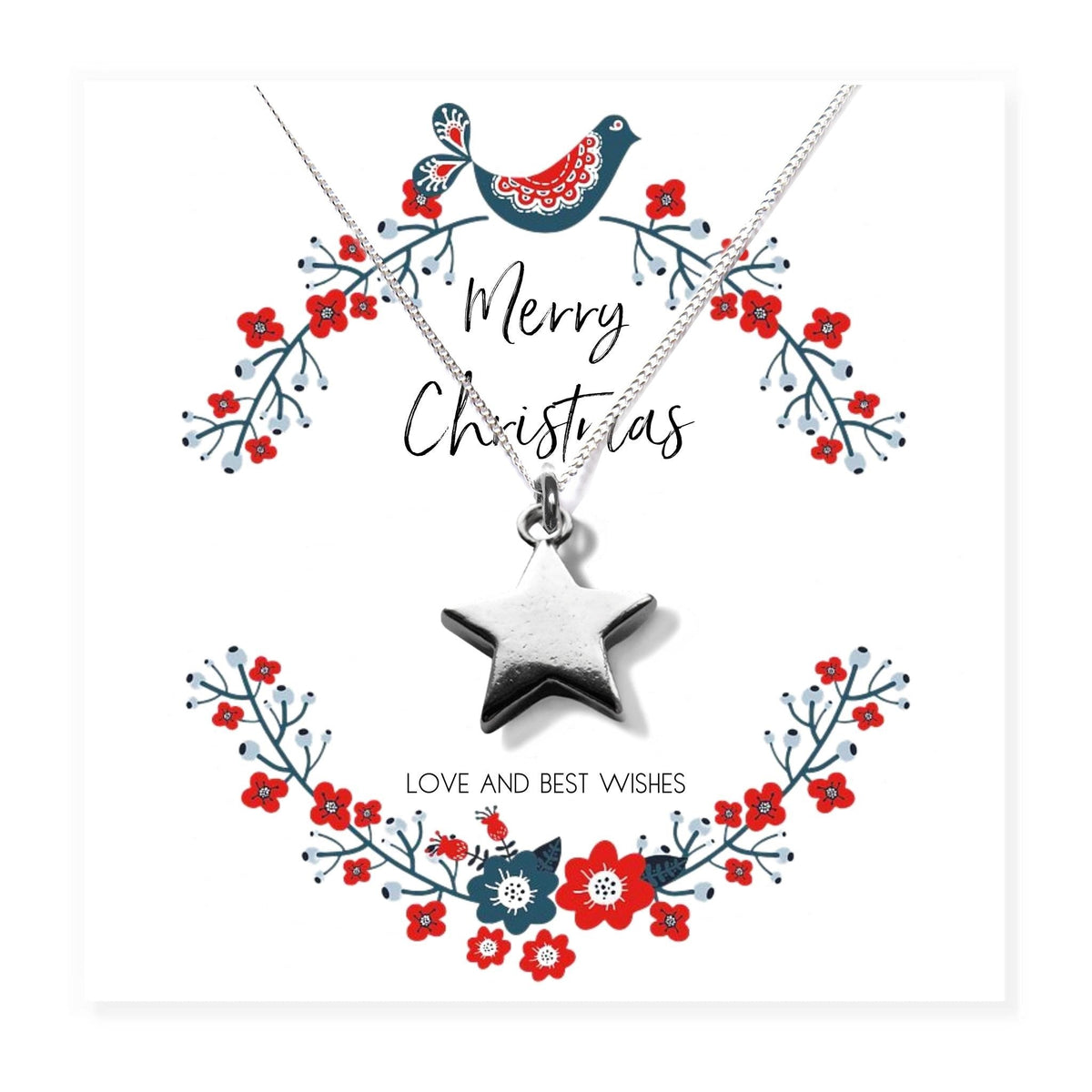 Small Merry Christmas Star Gift Hamper | Necklace, Chocolates & Candle