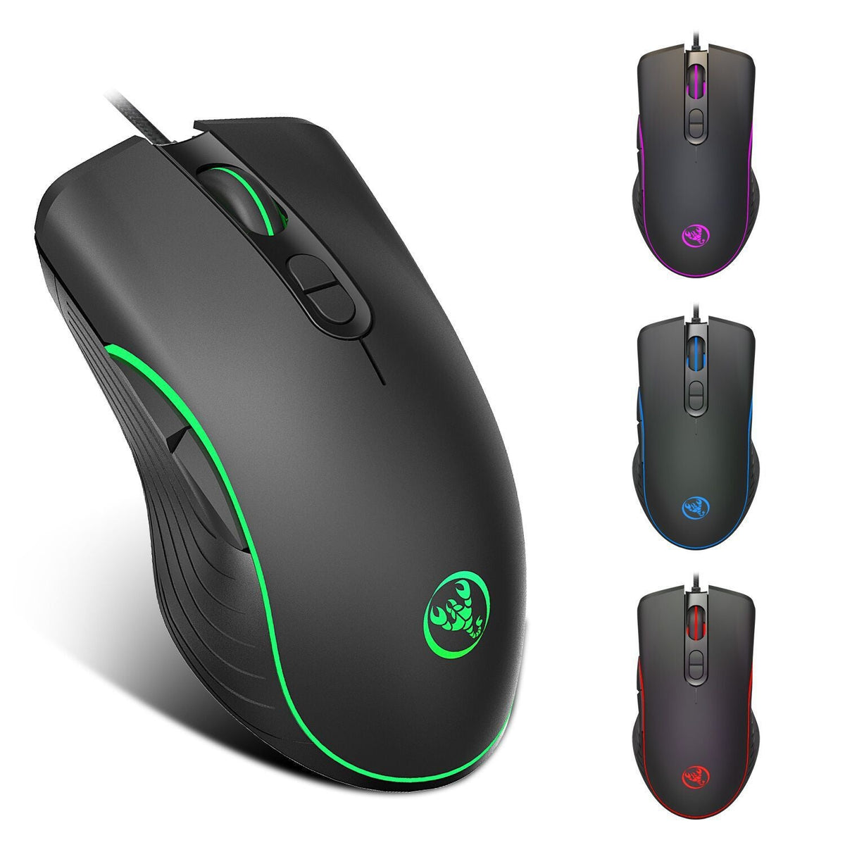 RGB Gaming Mouse - 6400 DPI Wired Optical Mouse with 7 Programmable Buttons | Ergonomic Design