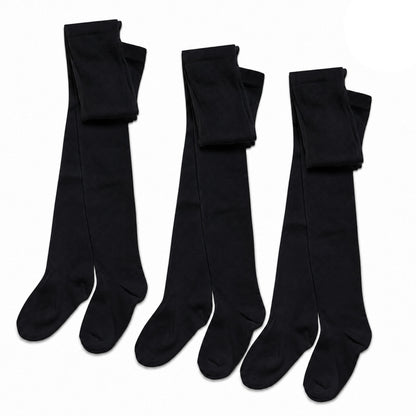 Sock Stack Girls Cotton Lycra Tights 3 Pairs Cotton Rich Back To School Uniform Reinforced Heel Toe Multipack Value