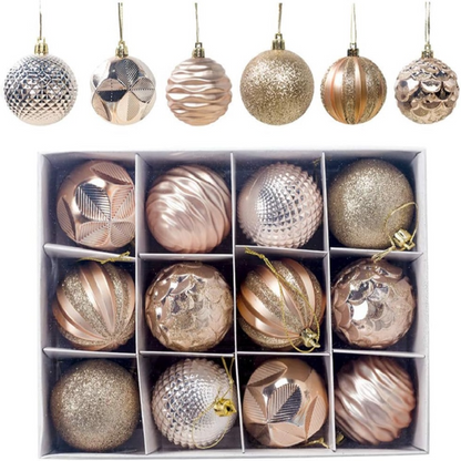 Christmas Baubles 60mm Christmas Tree Decoration Ornaments Pendants 12pcs Shatterproof Balls Large Hanging Ball