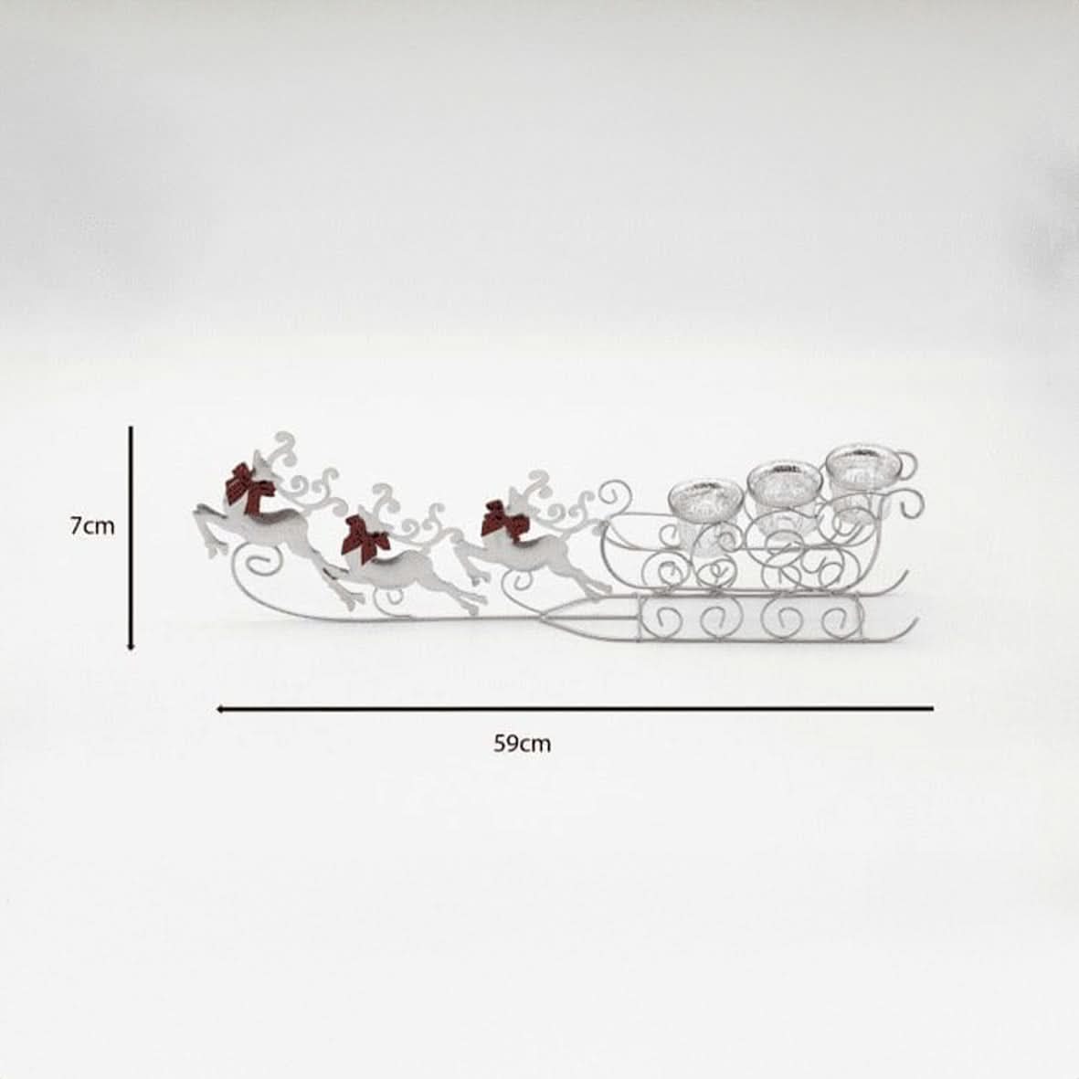 Glass Flying Reindeer Candle Holder Christmas Decoration 59cm