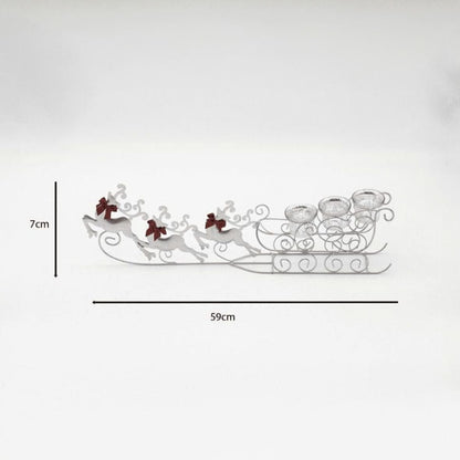 Glass Flying Reindeer Candle Holder Christmas Decoration 59cm