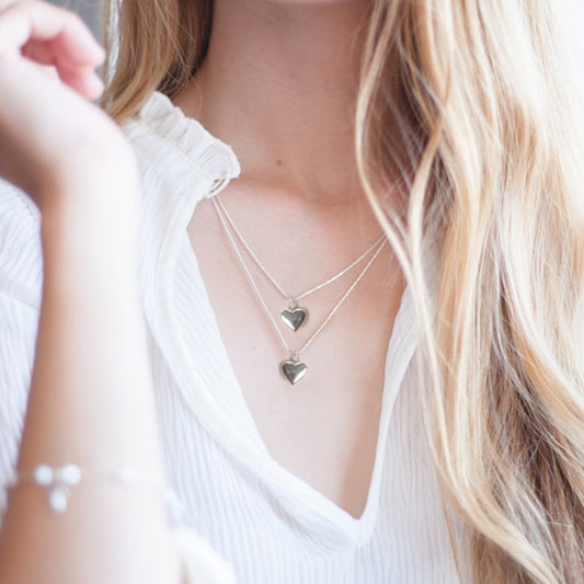Puff Heart Necklace & Merry Christmas Gift Card