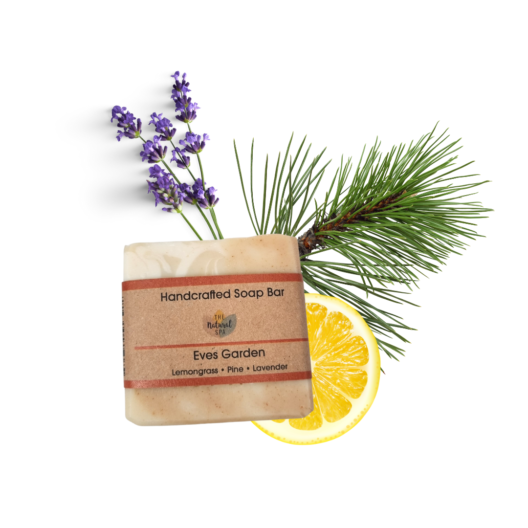 Eves Garden Cold Process Soap Bar | Lemongrass, Lavender & Pine Natural Handcrafted Soap | Vegan, Plastic-Free Skincare | 3 Styles Available