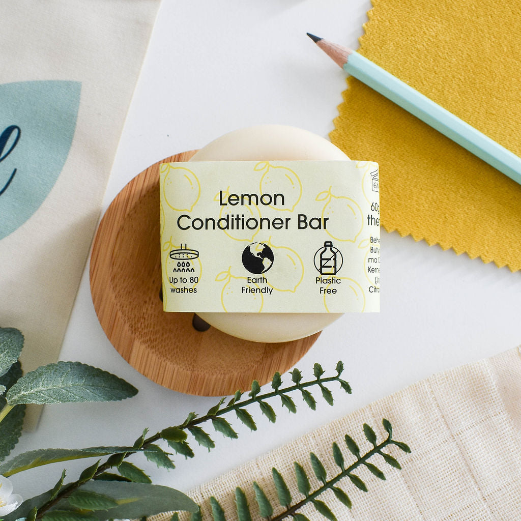 Lemon Solid Conditioner Bar | Natural Hair Conditioner for All Hair Types | Vegan, Plastic-Free Hair Care