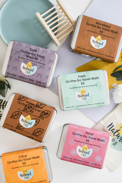 Floral Mini Travel Wash Kit | Natural “On the Go” Shampoo, Conditioner & SoapSet | Vegan, Plastic-Free Hair Care | Perfect Travel Gift