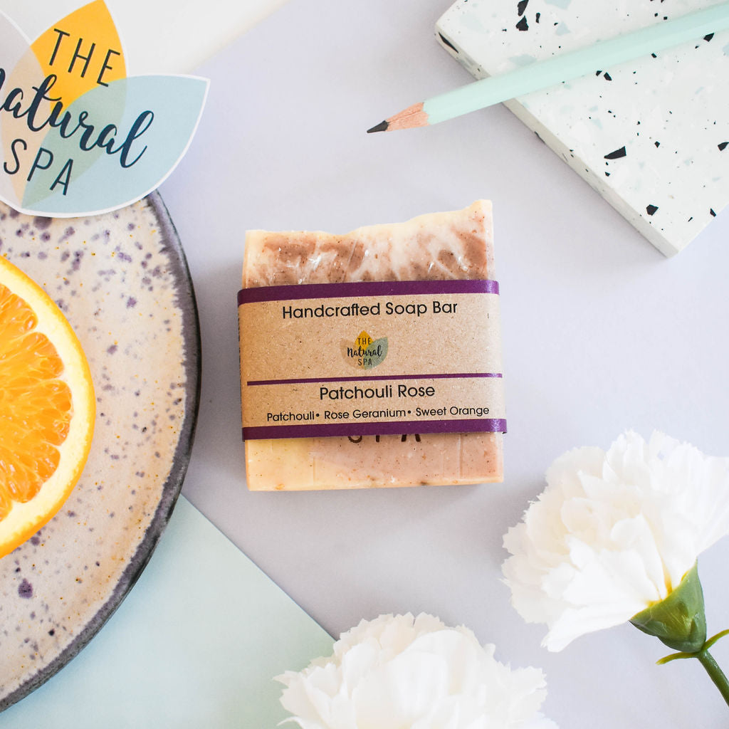 Patchouli Rose Soap Bar | Orange, Patchouli & Rose Natural Handcrafted Soap | Vegan, Plastic-Free Skincare | 3 Styles Available