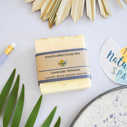 Lavender Verbena Soap Bar | Spanish Verbena & Lavender Natural Handcrafted Soap | Vegan, Plastic-Free Skincare | 3 Styles Available