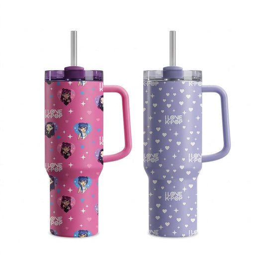K-Pop double wall tumbler with handle 600ml