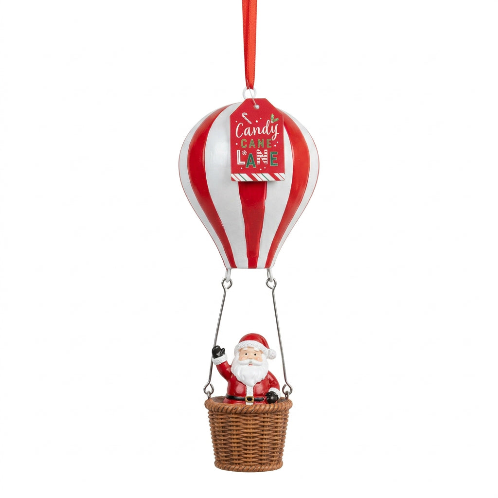 Hot air balloon Santa hanging decoration