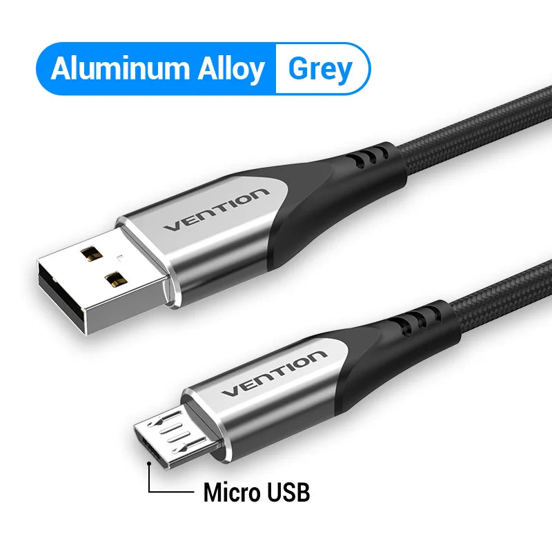 Vention Micro USB Cable 3A  Nylon Fast Charger USB Type C Data Cable for Samsung Xiaomi LG Android Micro USB Mobile Phone Cables