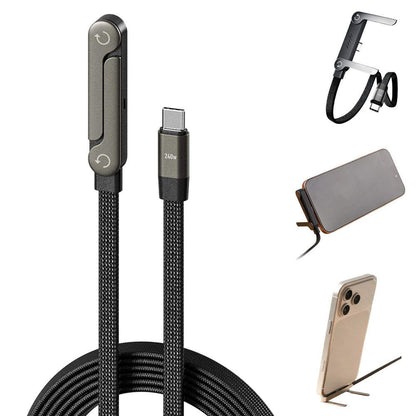 240W Foldable Phone Stand USB-C Super Fast Charging Cable