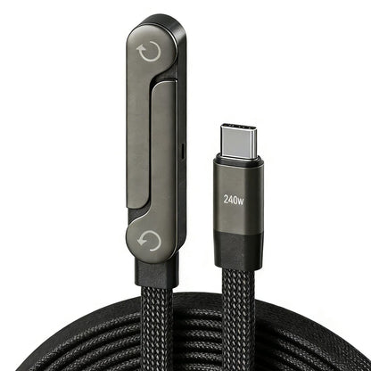 240W Foldable Phone Stand USB-C Super Fast Charging Cable