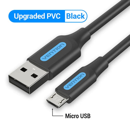 Vention Micro USB Cable 3A  Nylon Fast Charger USB Type C Data Cable for Samsung Xiaomi LG Android Micro USB Mobile Phone Cables