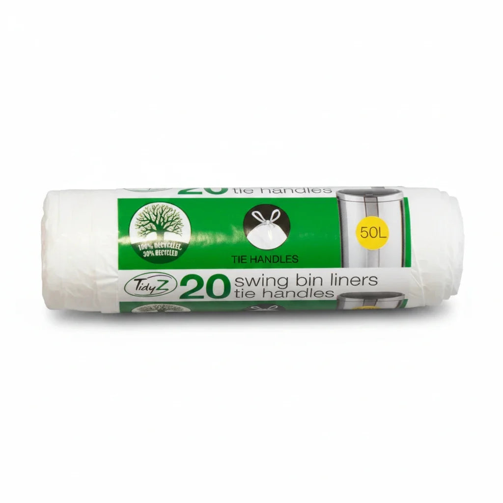 Swing bin liners 50L tie handles 20 pack
