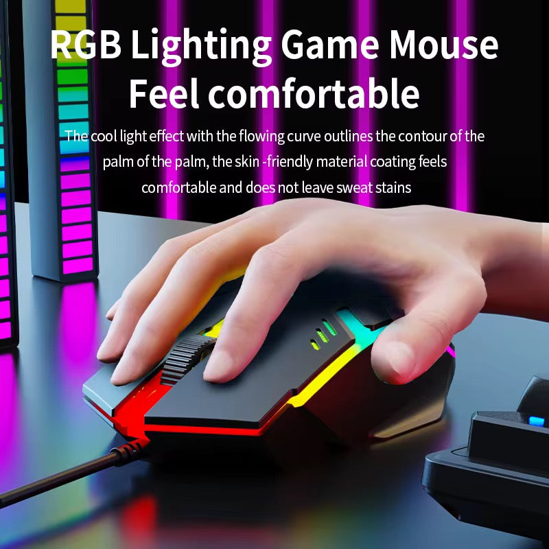 RGB LED Gaming Keyboard & Mouse Combo Wired for PC & Laptop Compatible