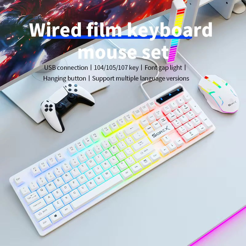 RGB LED Gaming Keyboard & Mouse Combo Wired for PC & Laptop Compatible