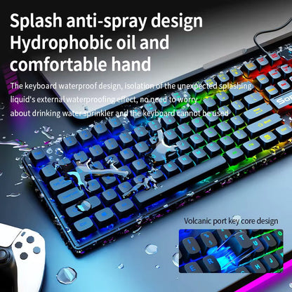RGB LED Gaming Keyboard & Mouse Combo Wired for PC & Laptop Compatible