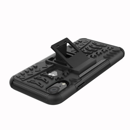 For iPhone XR Tire Texture TPU+PC Shockproof Case with Holder, For iPhone XR, For XR