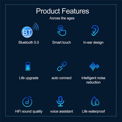 F9-9 TWS CVC8.0 Noise Cancelling Bluetooth Earphone with Charging Box, Support Touch Lighting Effect & Three-screen LED Power Display & Power Bank & Mobile Phone Holder & HD Call & Voice Assistant, F9-9 Black