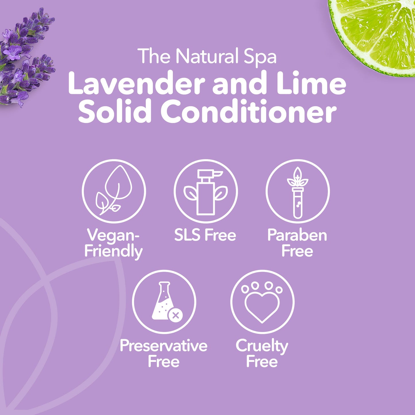 Lavender & Lime Solid Conditioner Bar | Natural Hair Conditioner for All Hair Types | Vegan, Plastic-Free Hair Care