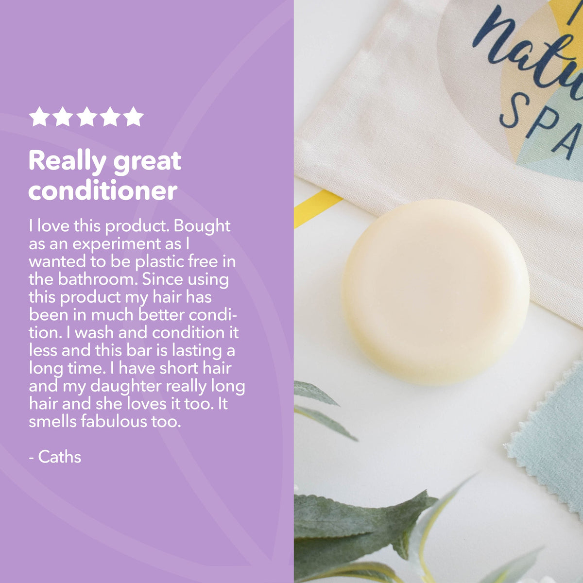 Lavender & Lime Solid Conditioner Bar | Natural Hair Conditioner for All Hair Types | Vegan, Plastic-Free Hair Care