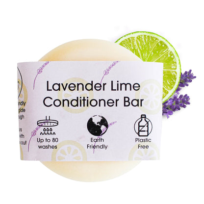 Lavender & Lime Solid Conditioner Bar | Natural Hair Conditioner for All Hair Types | Vegan, Plastic-Free Hair Care