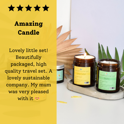 Lemon Sorbet Hand-Poured Coconut Wax Candle | Citrus & Natural Aromatherapy | Vegan, Eco-Friendly Candle | 2 Size Options