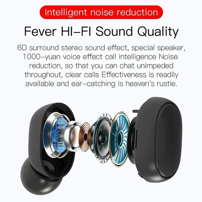 Wireless bluetooth earbud with Noise Cancellation and Microphone for outdoor and indoor workouts