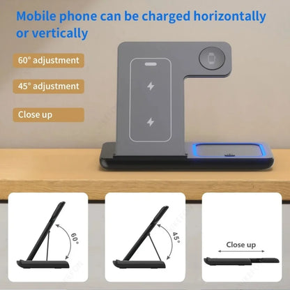 Foldable 3 in 1 30W Wireless Charging Station for iPhone