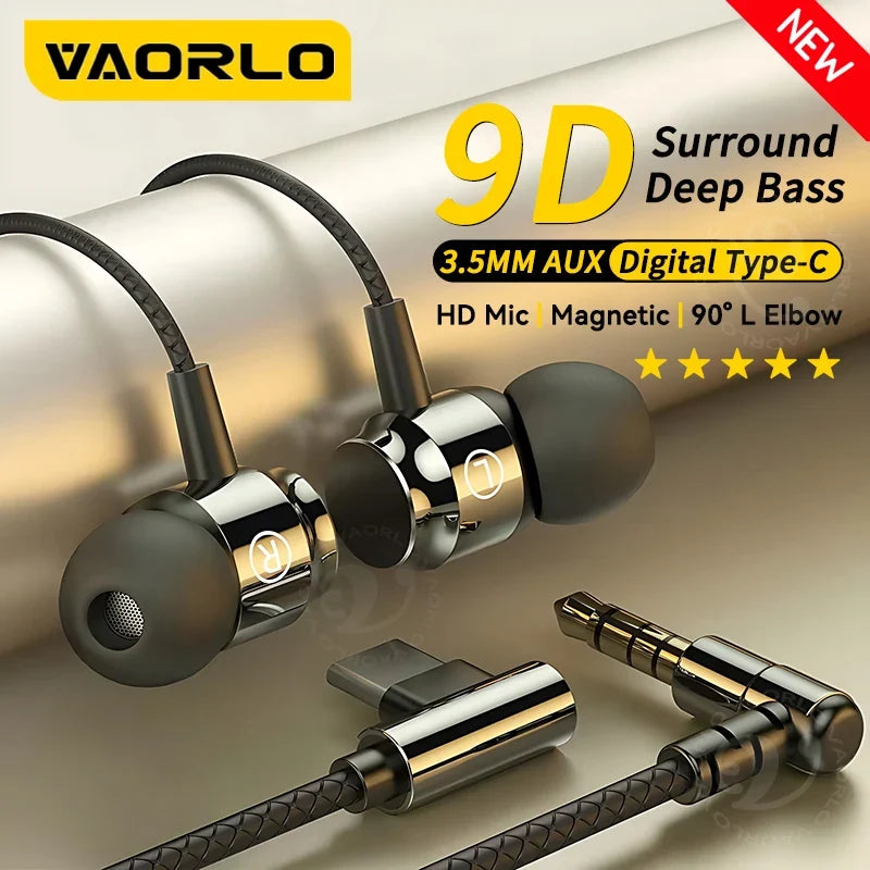 Metal Magnetic Gaming Earbuds Type-C/3.5MM AUX