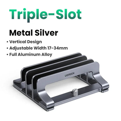 UGREEN Vertical Laptop Stand Holder Foldable Aluminum Notebook Stand Laptop Tablet Stand Support For Macbook Air Pro PC 17 inch