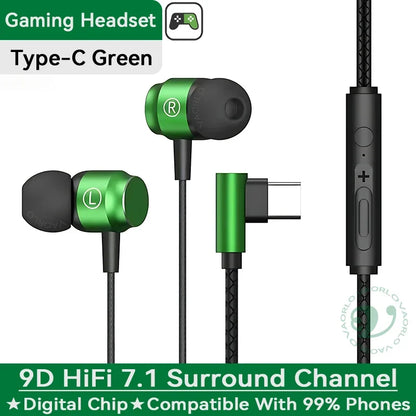 Metal Magnetic Gaming Earbuds Type-C/3.5MM AUX