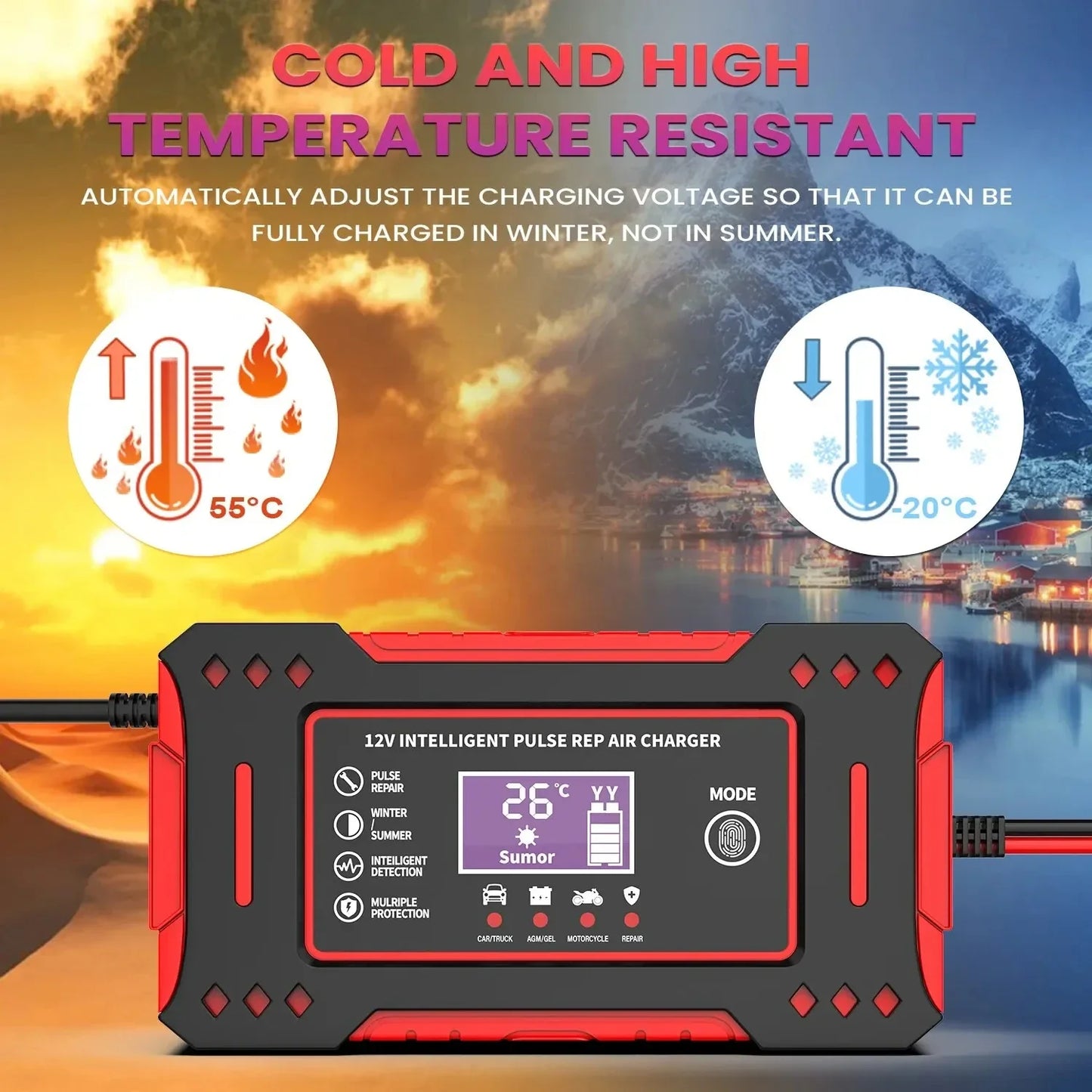 Charger Car and Motorcycle Battery Charging Unit Lead-Acid Battery