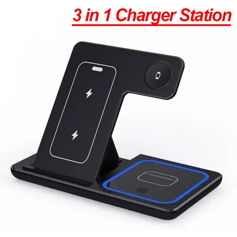 Foldable 3 in 1 30W Wireless Charging Station for iPhone