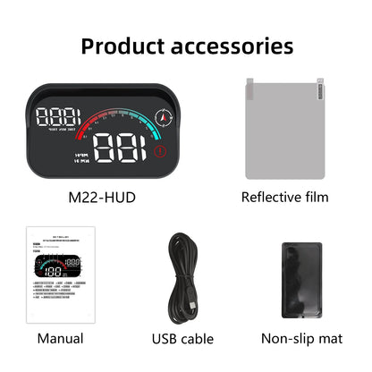AD Head Up Display Windshield Projector M22 Car GPS HUD Universal Digital GPS Speedometer Km/h LCD Projection On Glass Car Speed