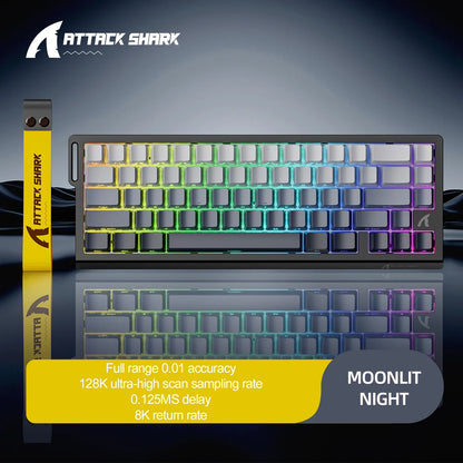 8K Magnetic Gaming Keyboard ATTACK SHARK X68HE Wired and FREEWOLF F68 Wired F68Pro Wireless for Pro Gaming 0.01mm Rapid Trigg