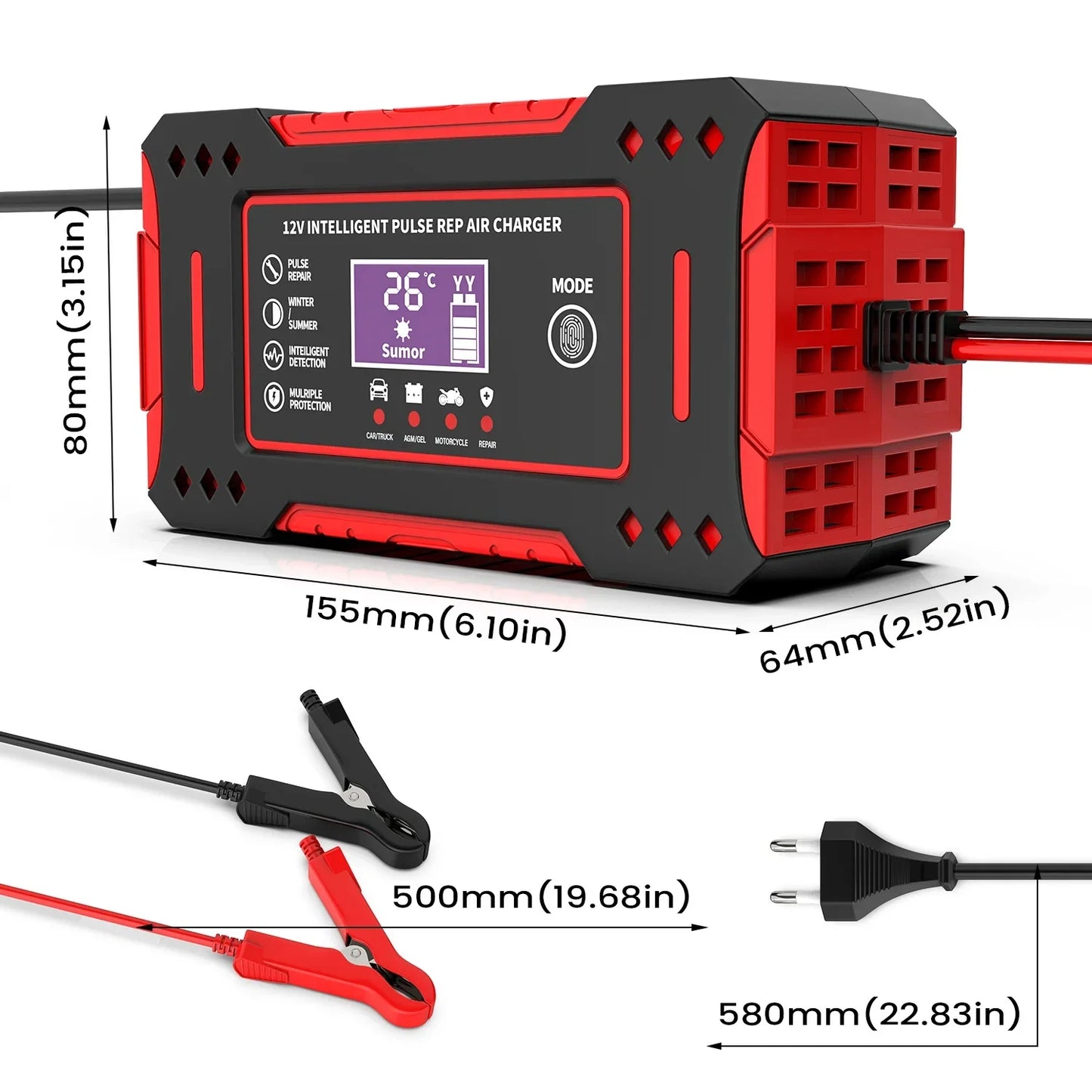Charger Car and Motorcycle Battery Charging Unit Lead-Acid Battery